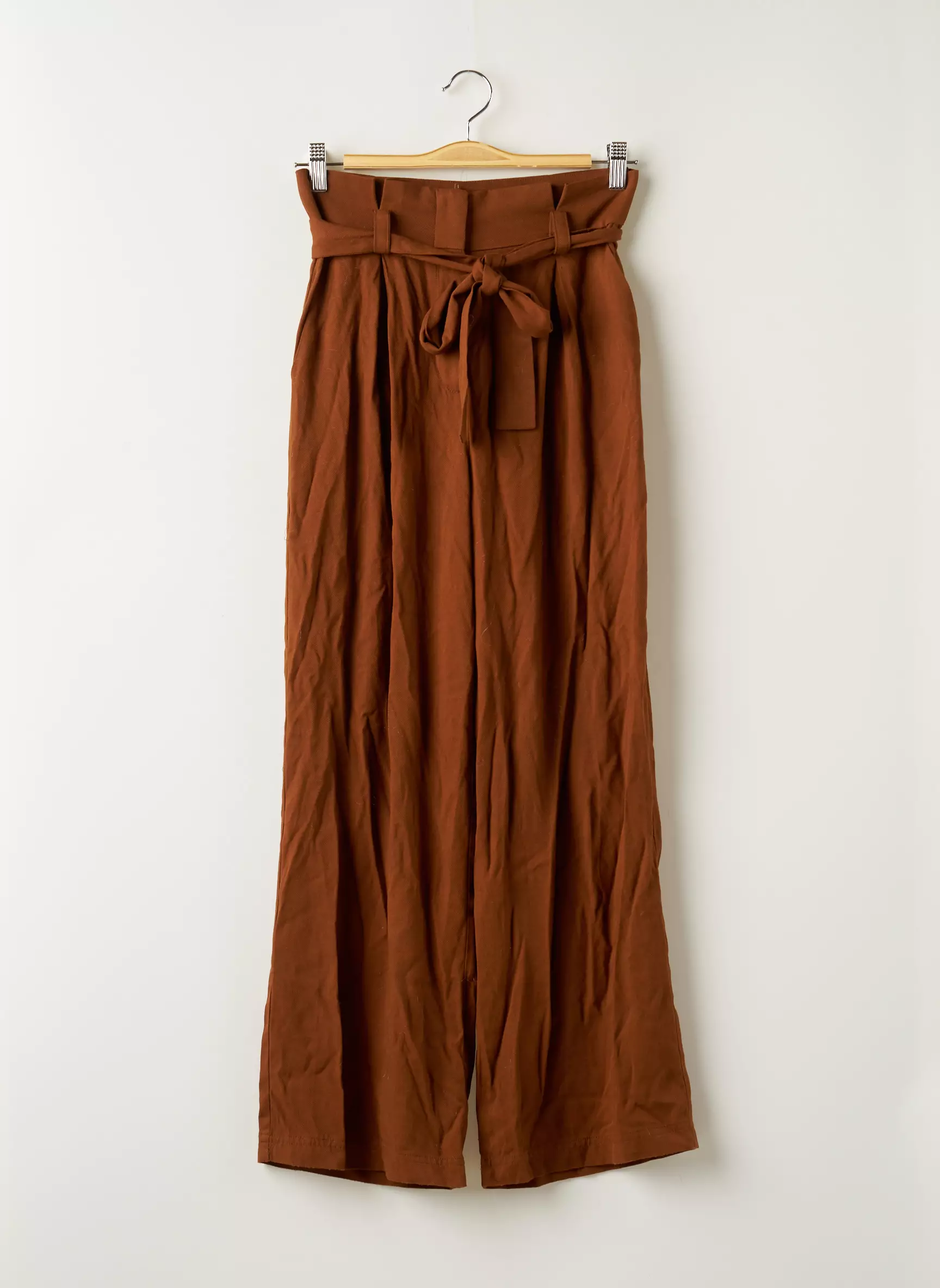Chemins Blancs Pantalons Larges Femme couleur marron