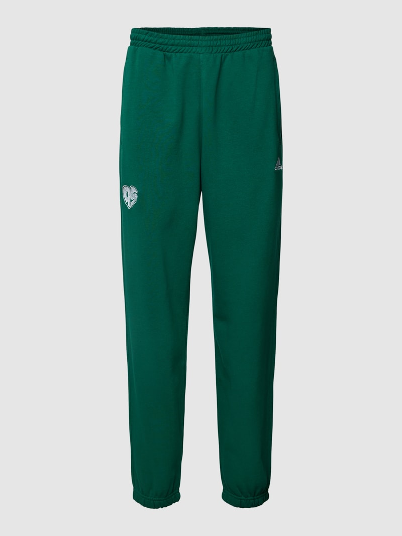 Sweatpants mit elastischem Bund in dunkelgrün