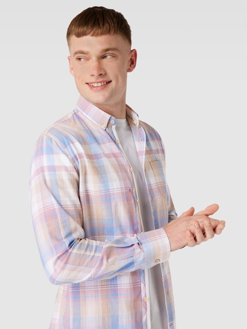 Business-Hemd mit Button-Down-Kragen in bleu