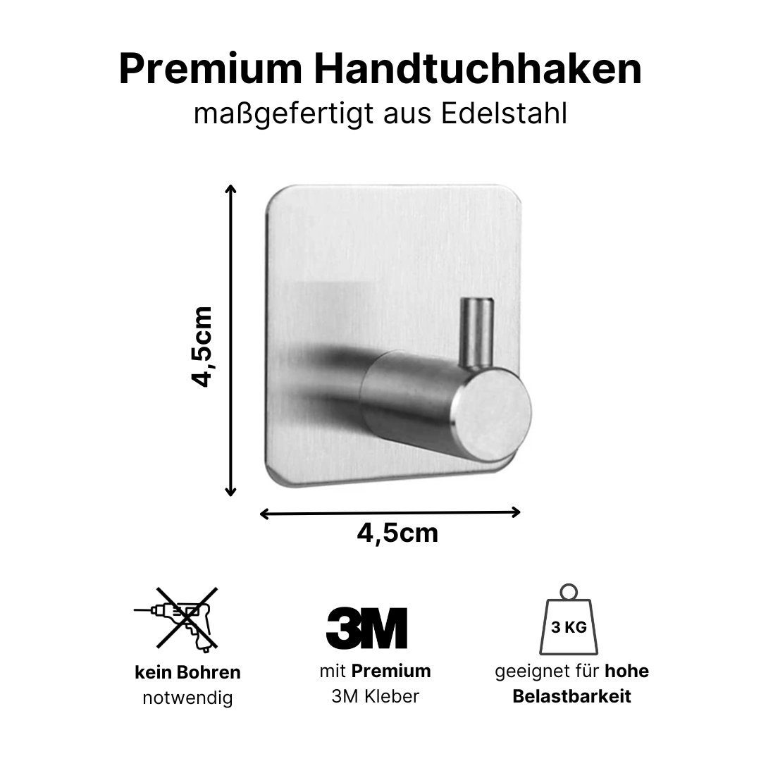 Novabad Handtuchhaken Haken selbstklebend Bad und Küche Handtuchhalter, Badezimmer, Türen, Küche, Wand, Bad, (1-St), Kleiderhaken ohne Bohren