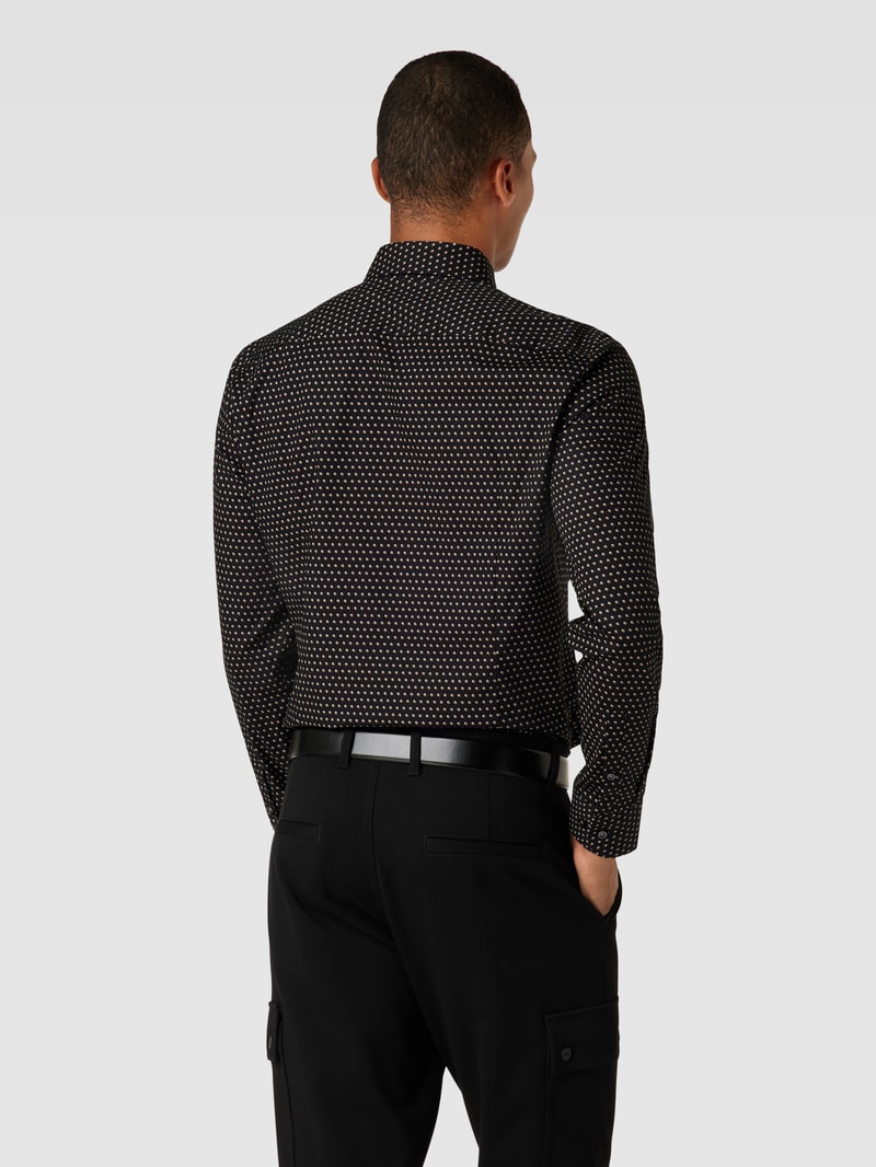 Slim Fit Business-Hemd mit Kentkragen Modell 'HANK' in schwarz