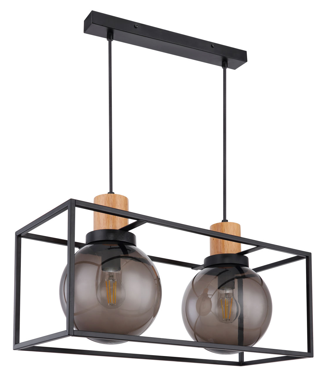 Globo Lighting - HILKO - Hängeleuchte Metall schwarz matt, 2x E27 LED