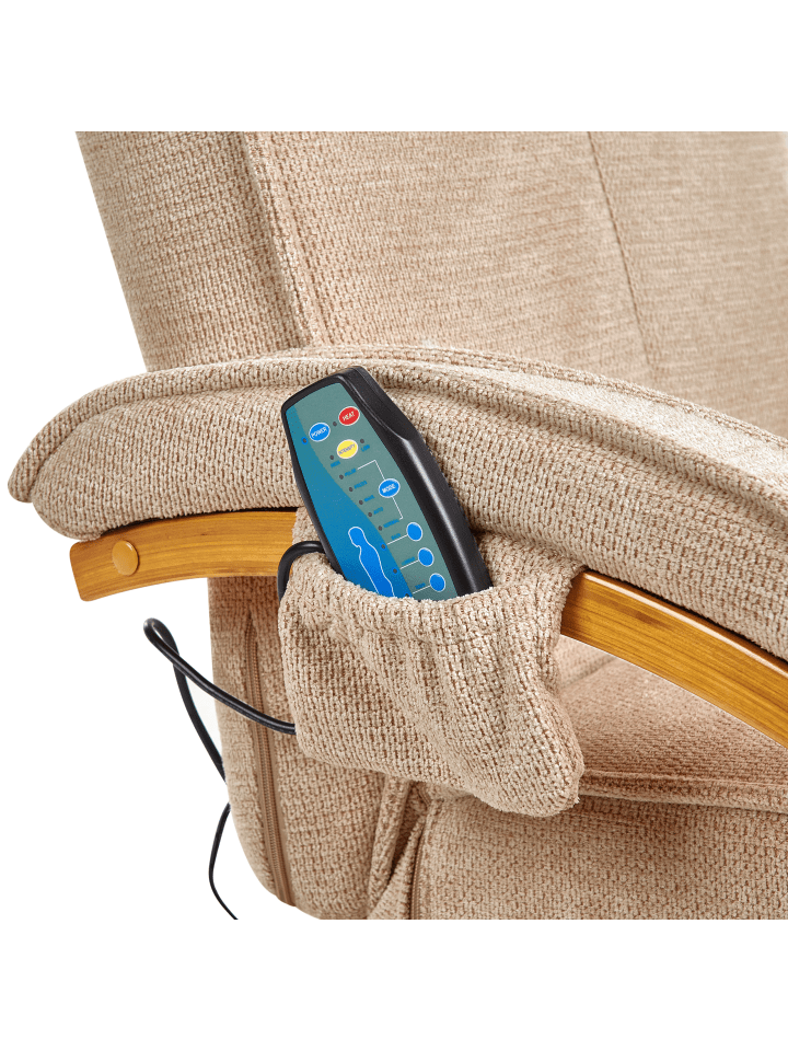 Beliani Massagestuhl HERO in Beige/Heller Holzfarbton - (W) 51 x (H) 102 x (L) 80 cm günstig kaufen onesize