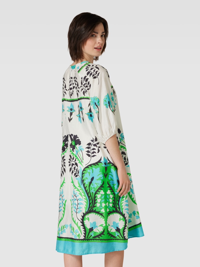 Blusenkleid mit Schnürung in weiß