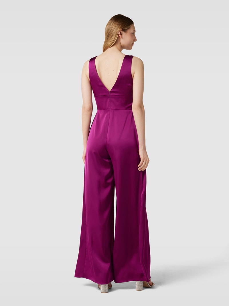 Jumpsuit mit V-Ausschnitt in fuchsia