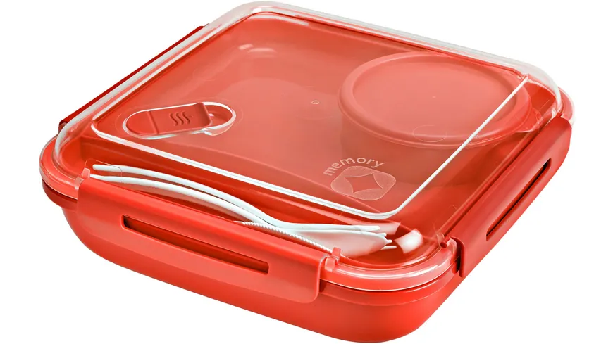 rotho Lunchbox mit Besteck und separatem Behälter 1,1l