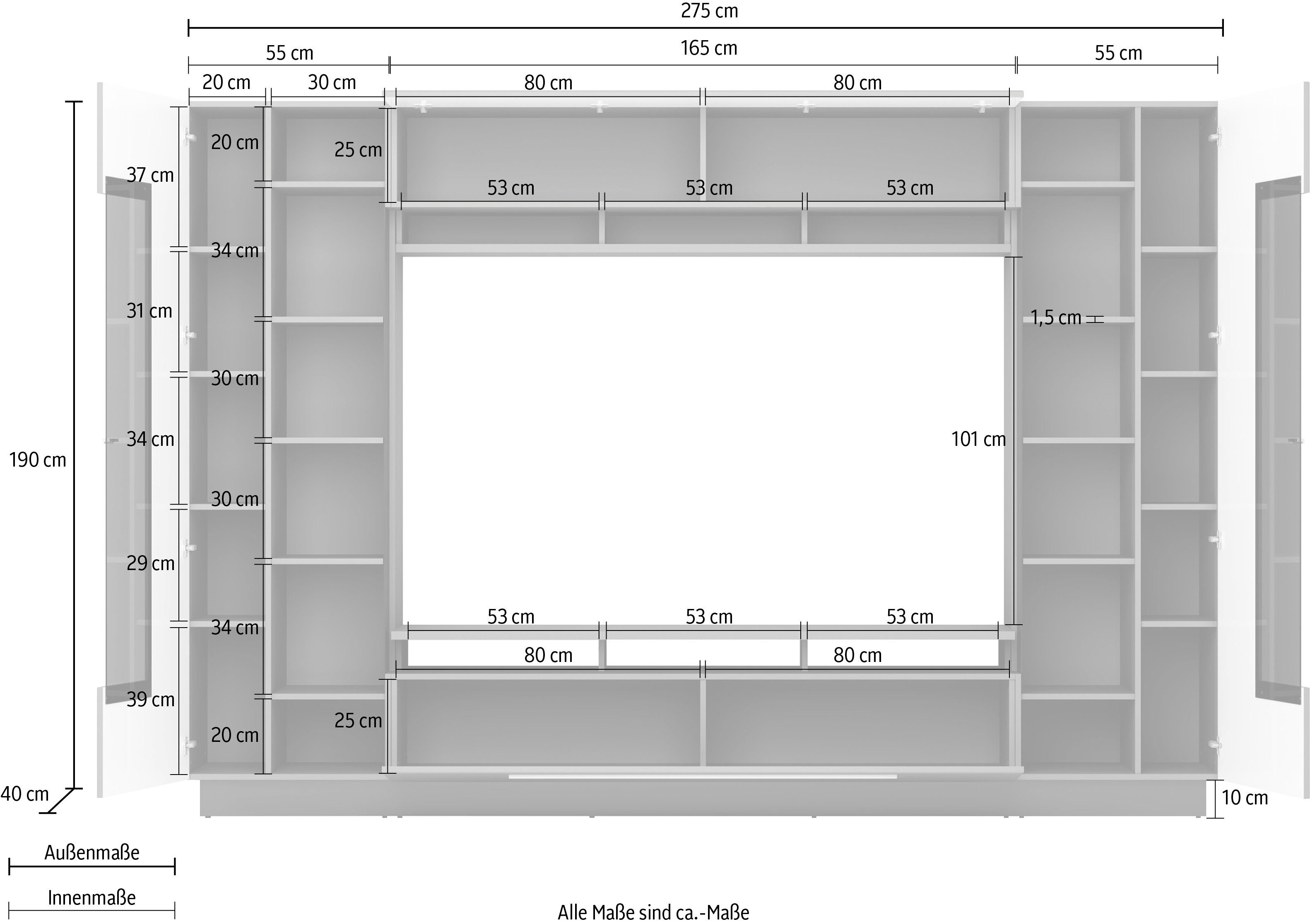 INOSIGN Wohnwand Denira, (Set, 4-St)