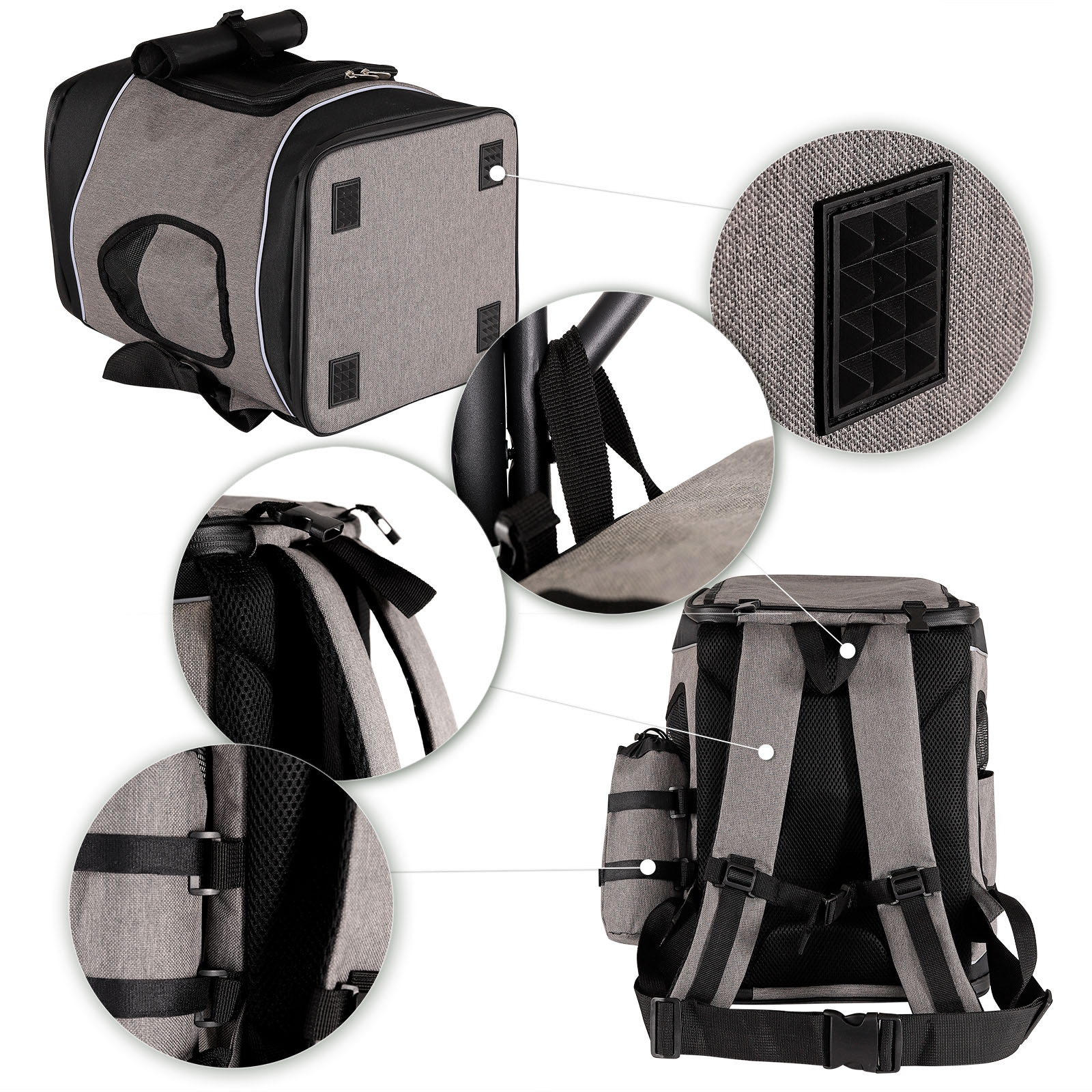 Lionto Tragetaschen Lionto Haustier-Rucksack grau/ schwarz