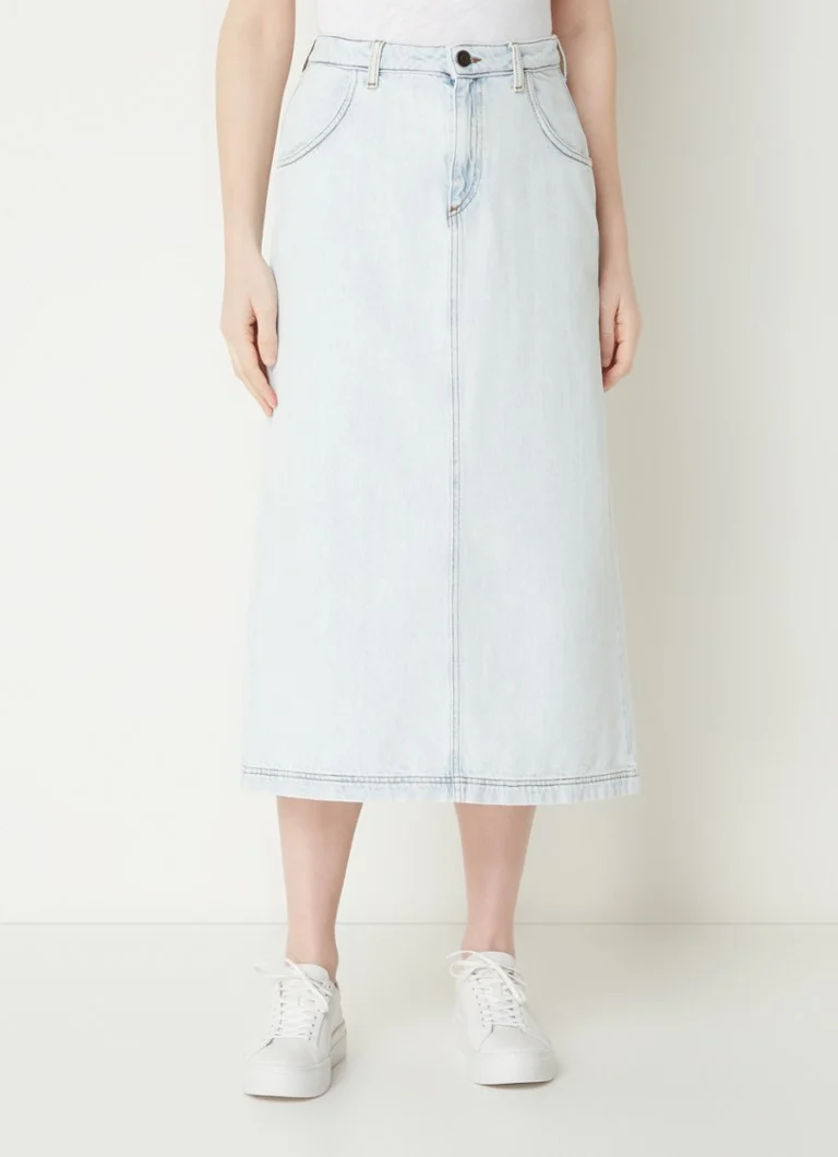 Fustă midi din denim vintage American Joybird cu crăpătură