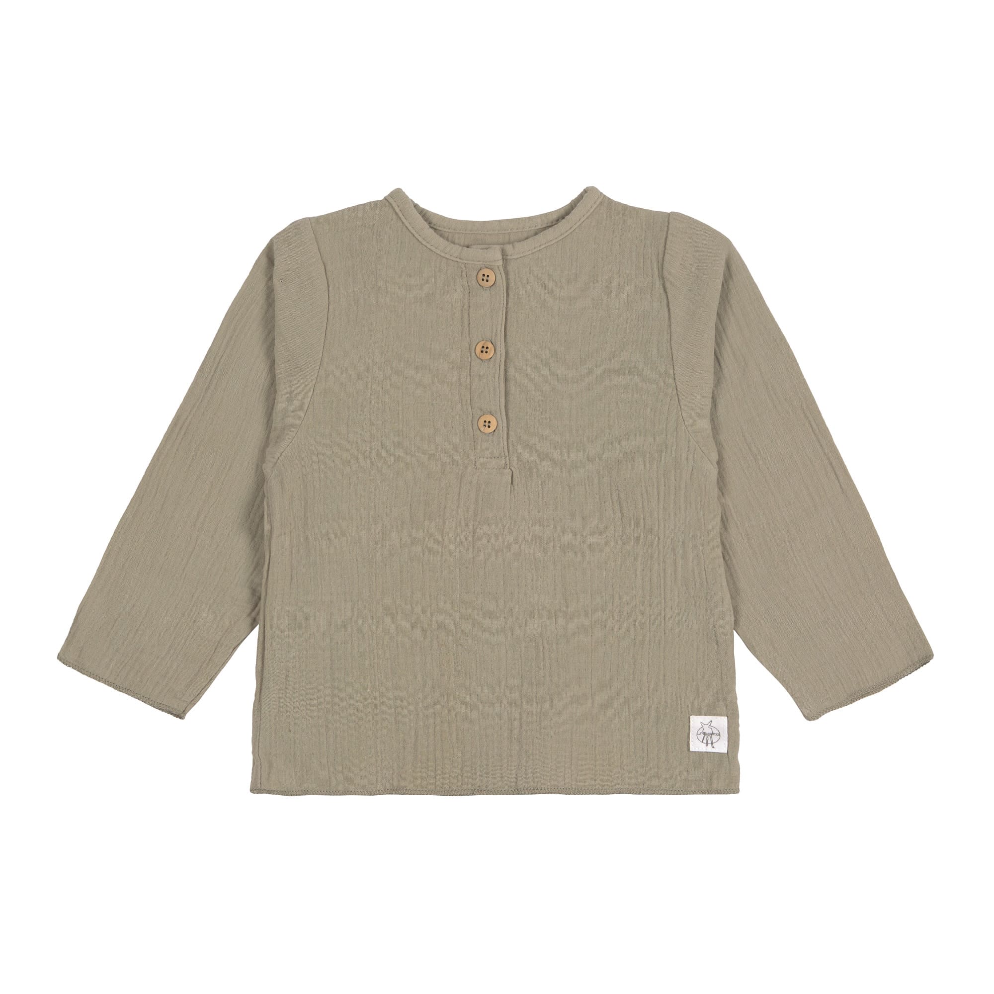 Baby Langarmshirt - Bio Baumwolle, Oliv