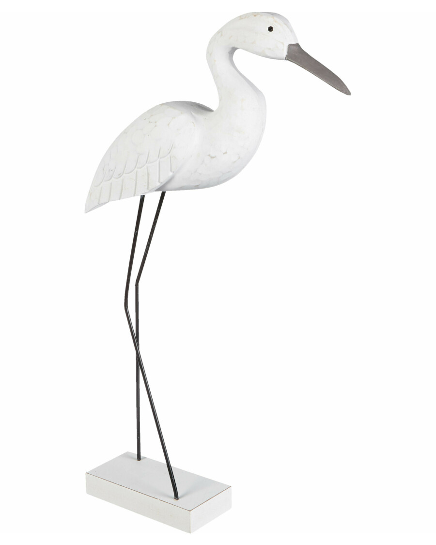 Deko-Storch auf Holzbrett