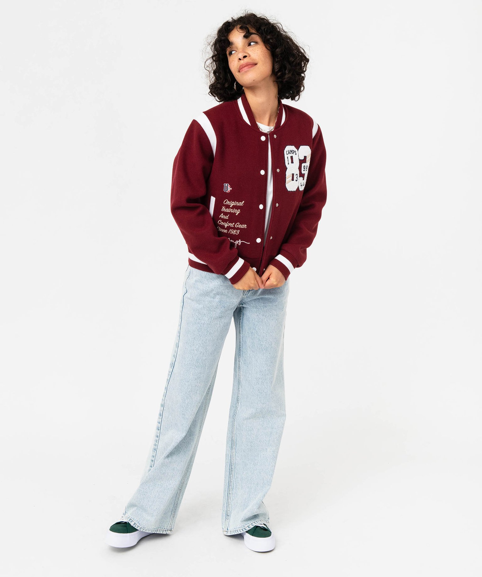 Blouson en feutrine esprit collège femme - Camps United rouge fonce | GEMO