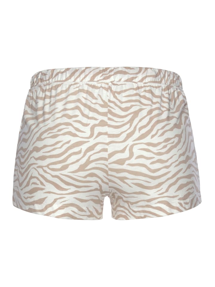 LASCANA Schlafshorts in ecru-nougat günstig kaufen