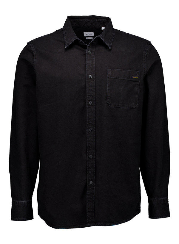 MUSTANG, Jeanshemd, Regular Fit, Baumwolle, schwarz