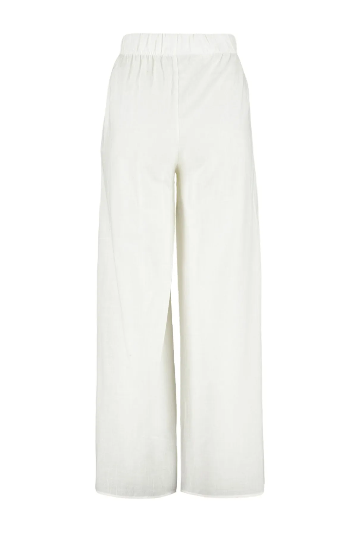 Trendyol Collection  Ecru gewebte Hose mit Schlitz aus 100 % Baumwolle TBESS21PL0493