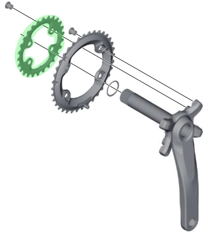 Shimano XT FC-M8000 2-fach Kettenblatt 24 Zähne (BB) kaufen | Bike-Discount
