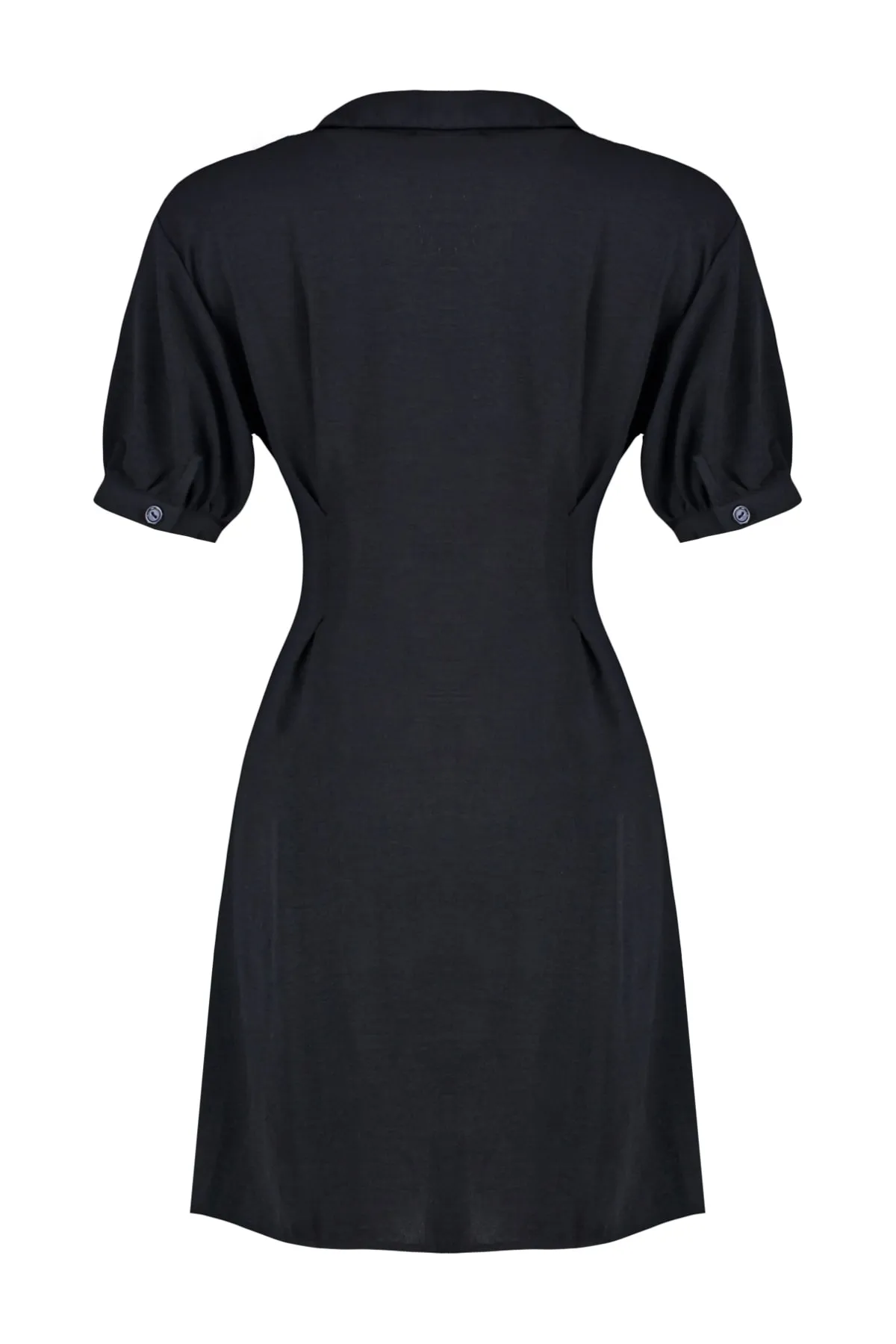 Trendyol Collection  Schwarzes, detailliertes Mini-Hemdkleid mit Krawatte TWOSS22EL00426