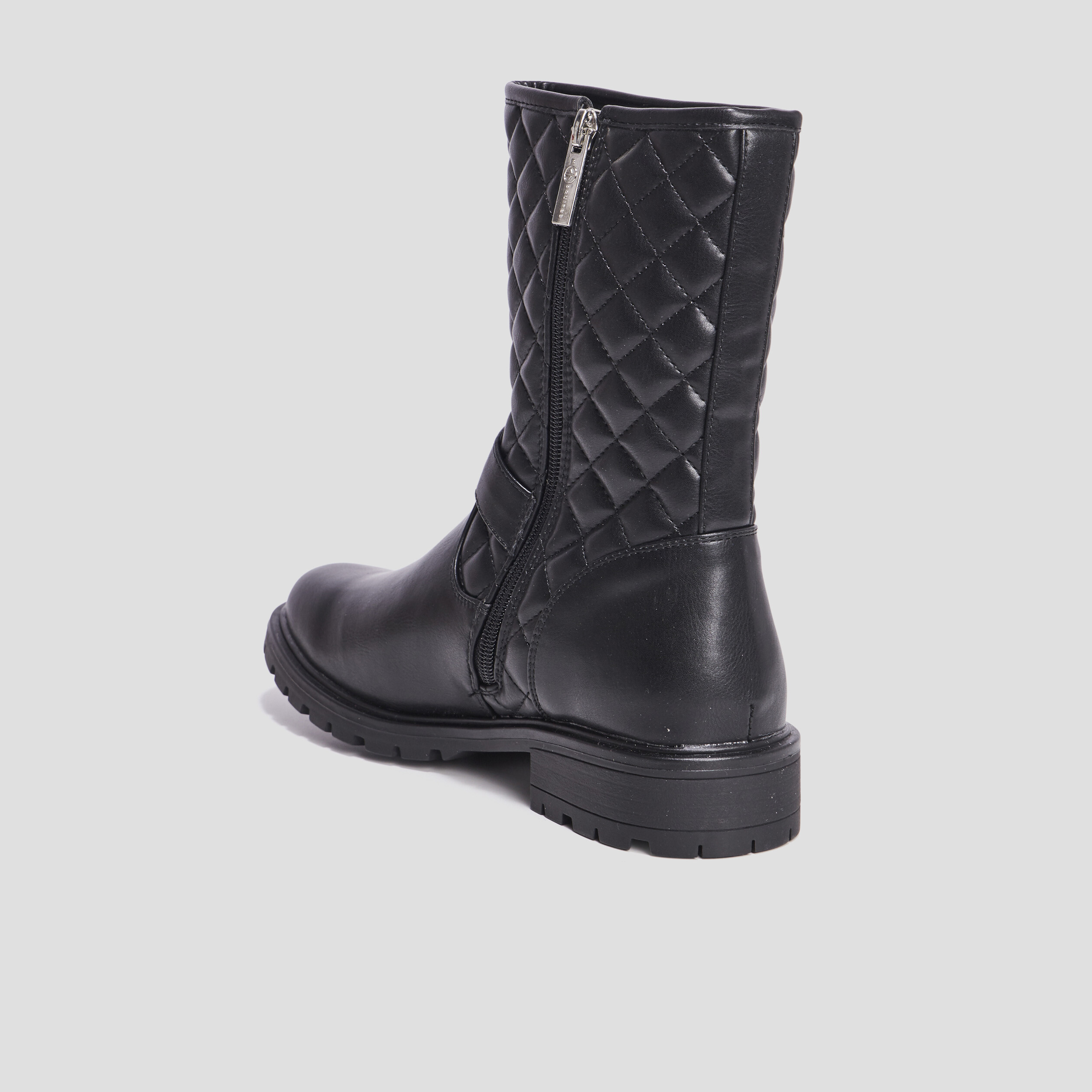 Bottines matelassées avec boucles noir femme | La Halle