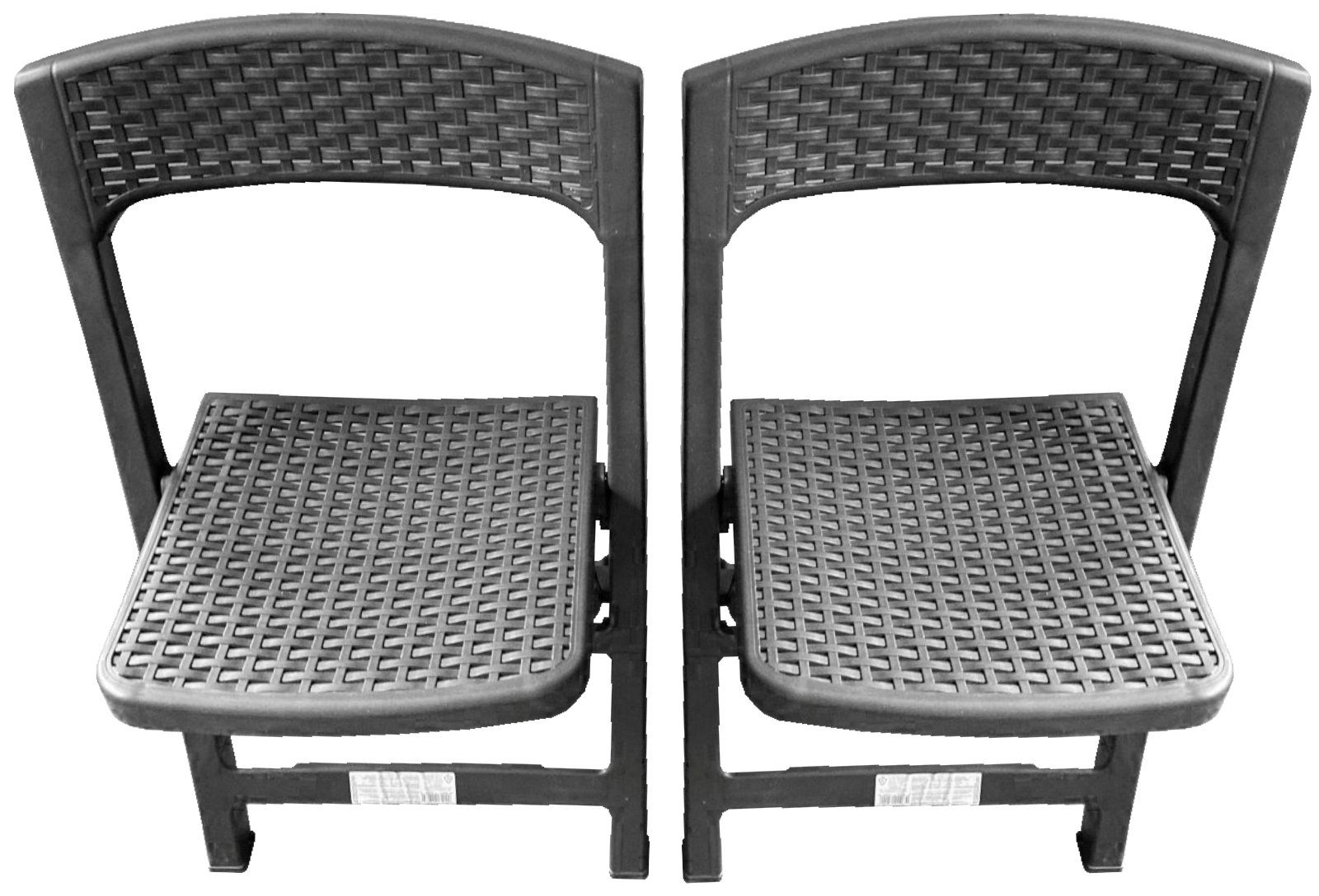 Progarden Klappstuhl 2x 0512 Stuhl, Rattan-Optik Wetterbeständig Kunststoff