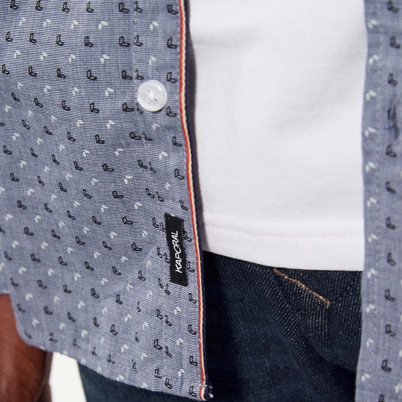 TITO   Chemise bleue all over Homme en 100% coton bio
