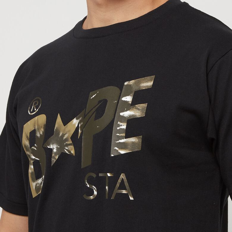 A Bathing Ape Tie Dye Bape Sta Logo Tee M black/black