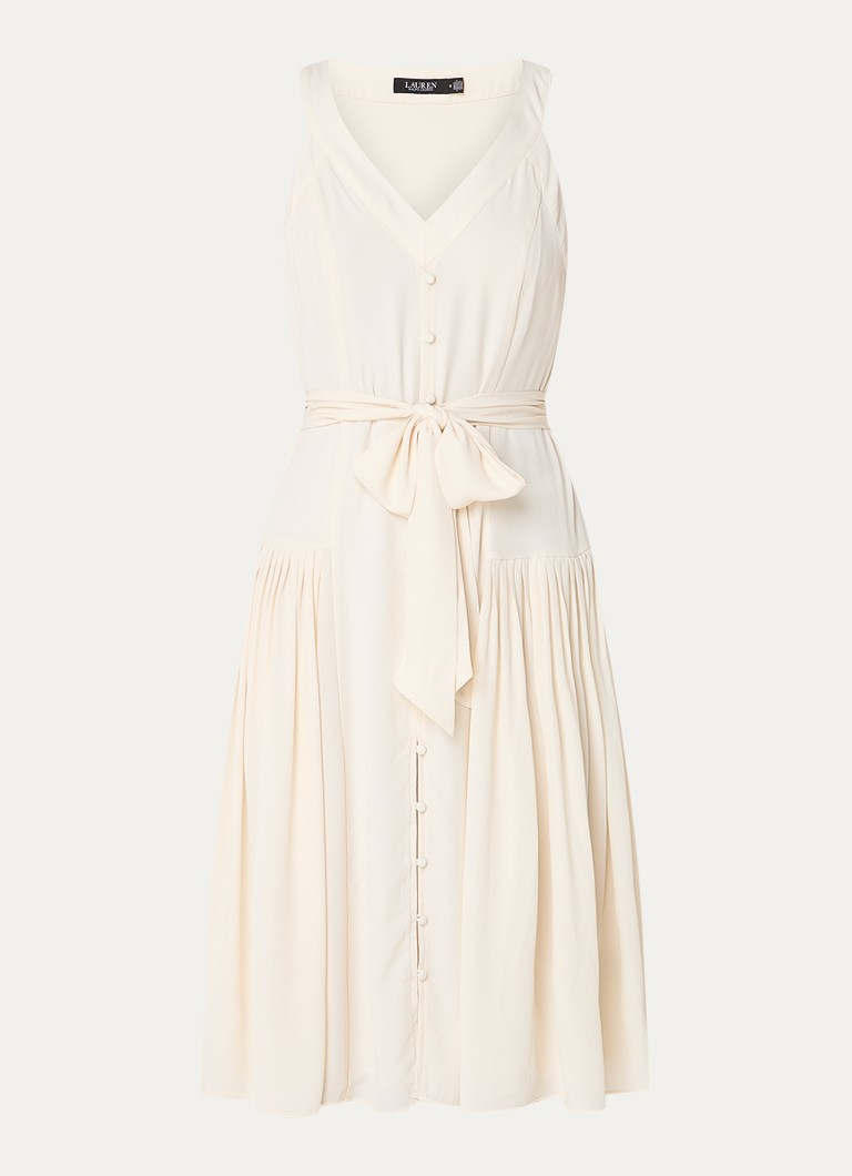 Midi haljina Ralph Lauren s pojasom za vezanje i naborima