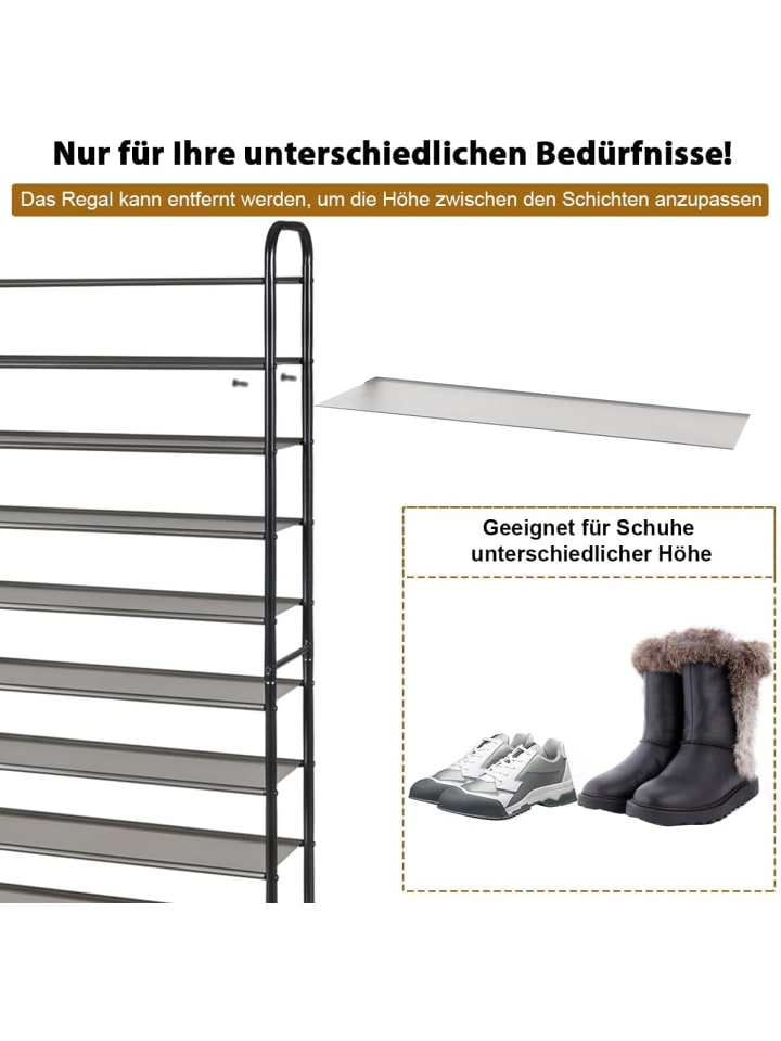 COSTWAY Schuhregal für 30 Paar Schuhe in Schwarz günstig kaufen onesize