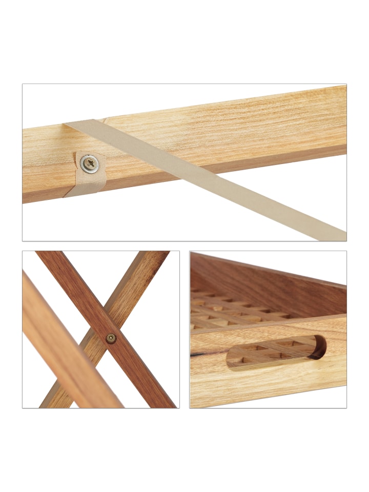 relaxdays Tabletttisch in Natur - (B)52 x (H)54 x (T)36 cm günstig kaufen onesize