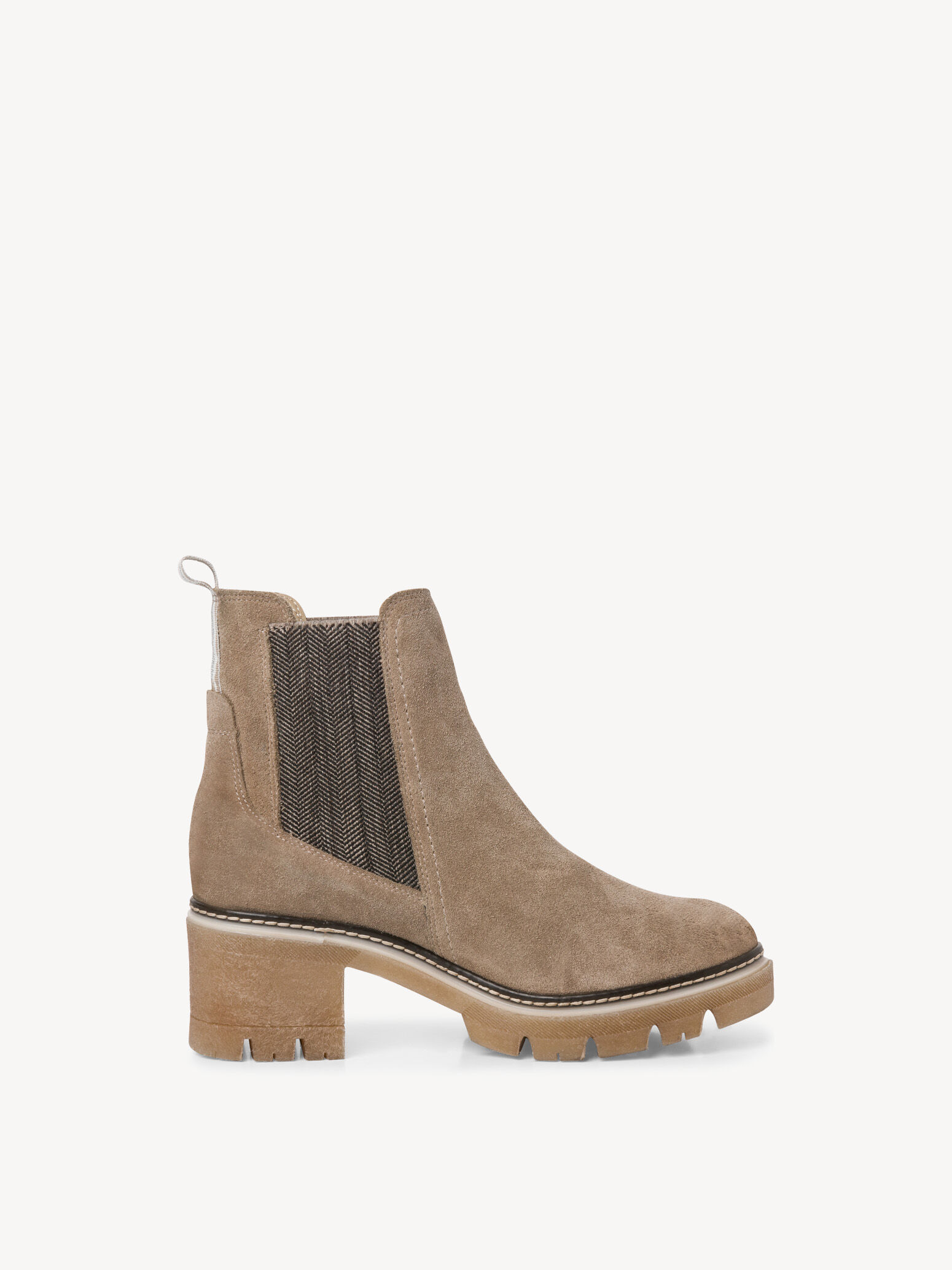 Bottine Chelsea en cuir - beige