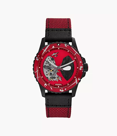 Fossil Uhr Marvel x Fossil DEADPOOL Automatikwerk Limited Edition