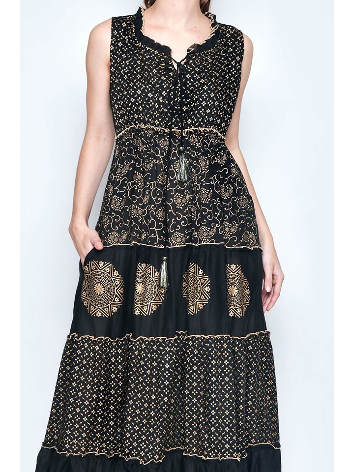 H.H.G. Kleid in Schwarz/ Gold günstig kaufen