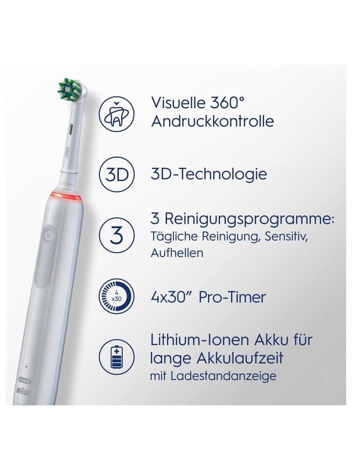 Oral-B Zahnbürste Pro 3 3900 weiß in Weiß günstig kaufen onesize