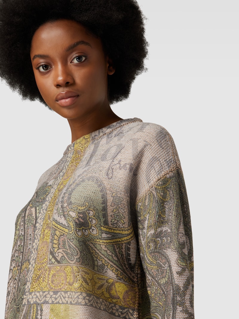 Strickpullover mit Allover-Muster in sand