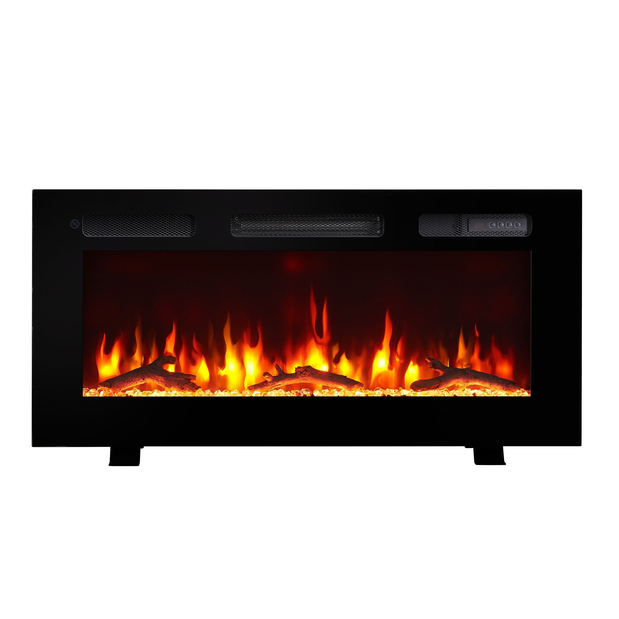 Balderia Elektrokamin Leif, 3 in 1 Stand-, Wand- oder Einbaukamin mit Heizung 1800W, realistischer 3D-Flammeneffekt, Fernbedienung, Timer, Thermostat