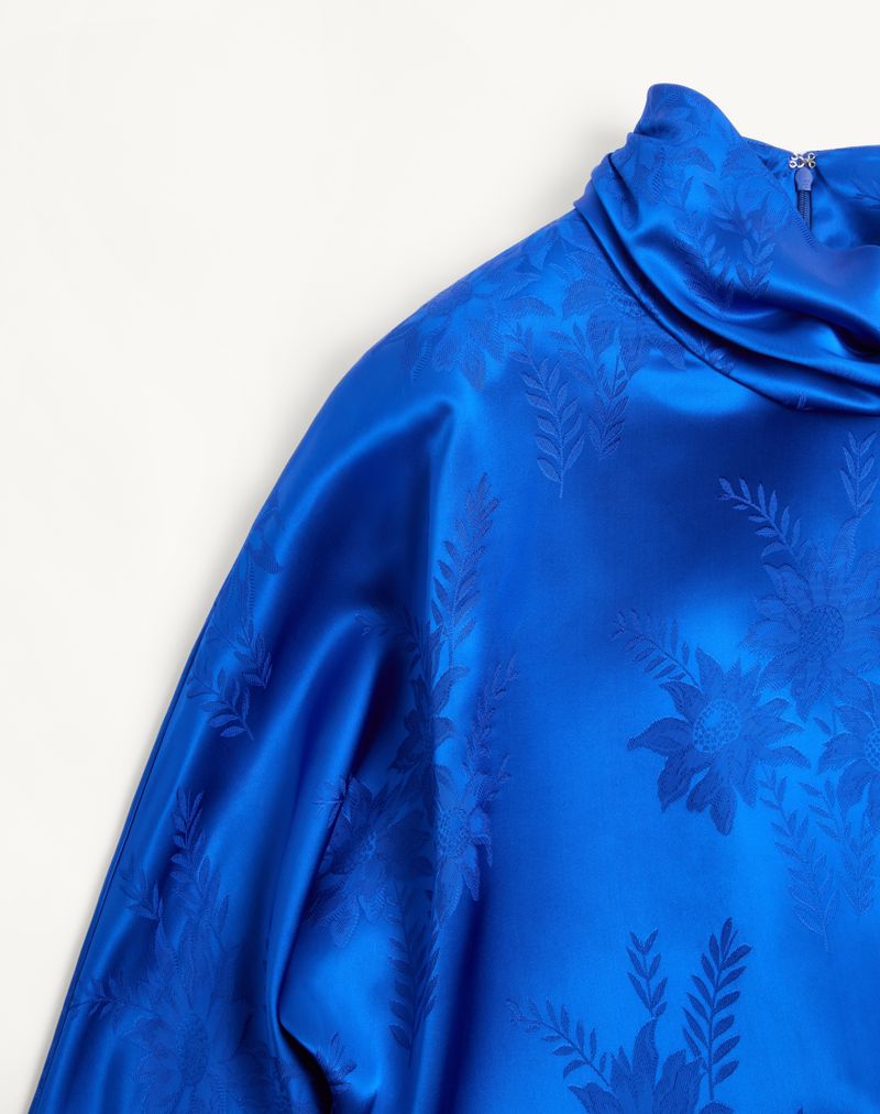 Flowerism Solsikker Mat Skinnende Jacquard Midikjole