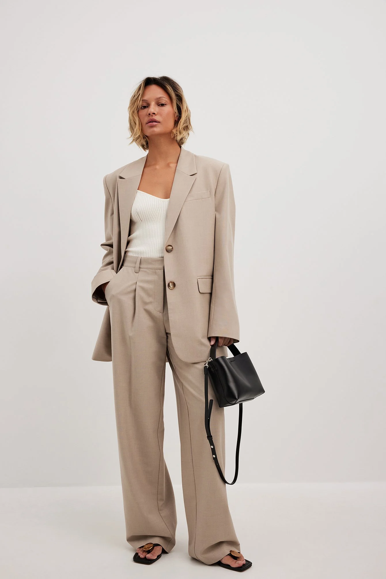Oversize-Blazer aus Melange