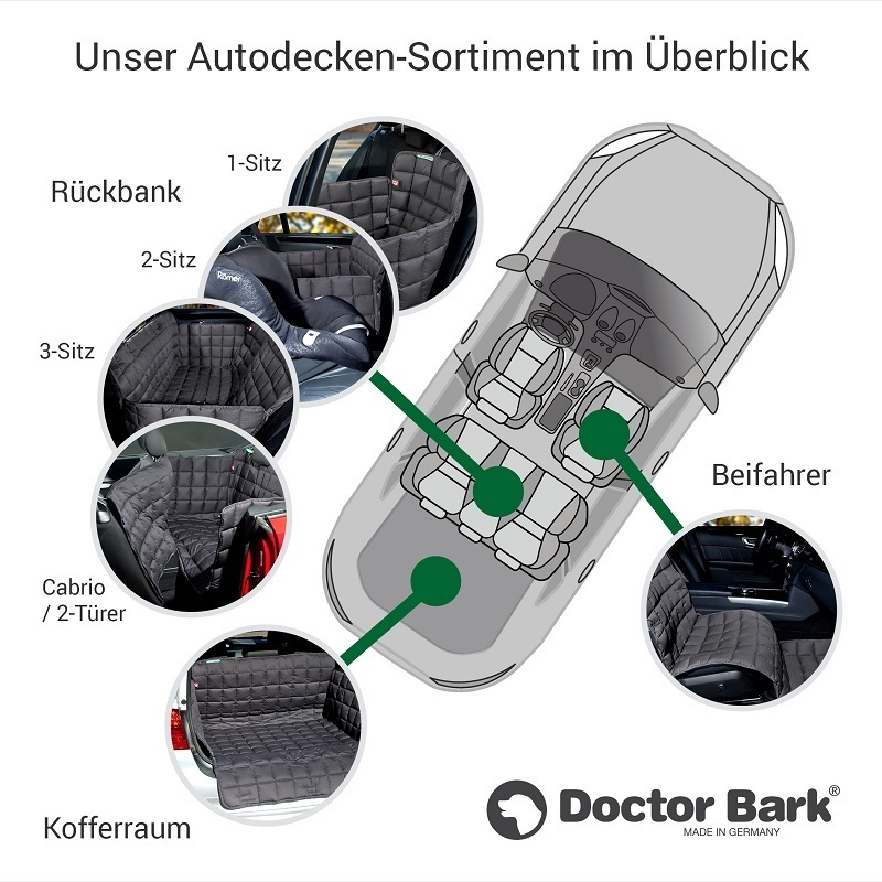 Doctor Bark Autozubehör Doctor Bark Autoschondecke für 2-Türer / Coupé / Cabrio grau M