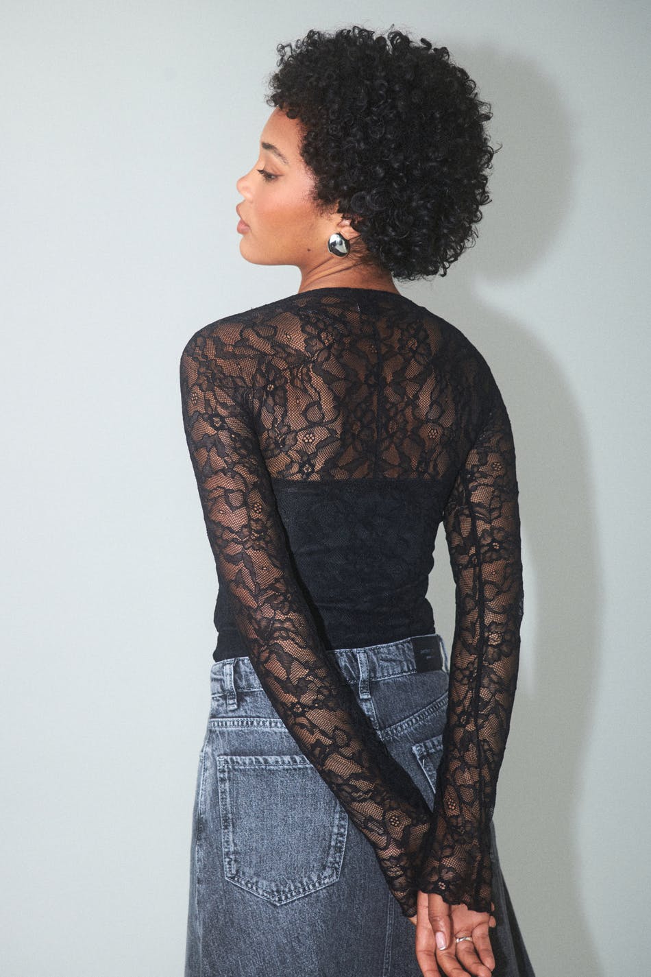 Squareneck lace top
