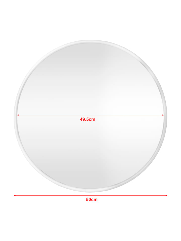 en.casa Wandspiegel Ordona in Weiß (D)50cm günstig kaufen onesize