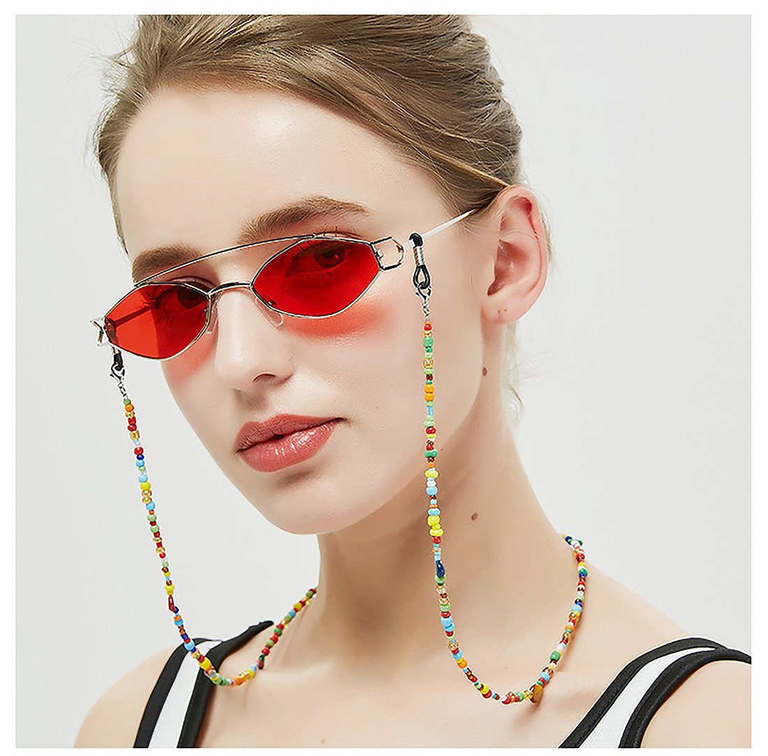 Deliana.makeup Brillenkette Brillenkette Einstellbare Gummi- mit Bunte Perlen
