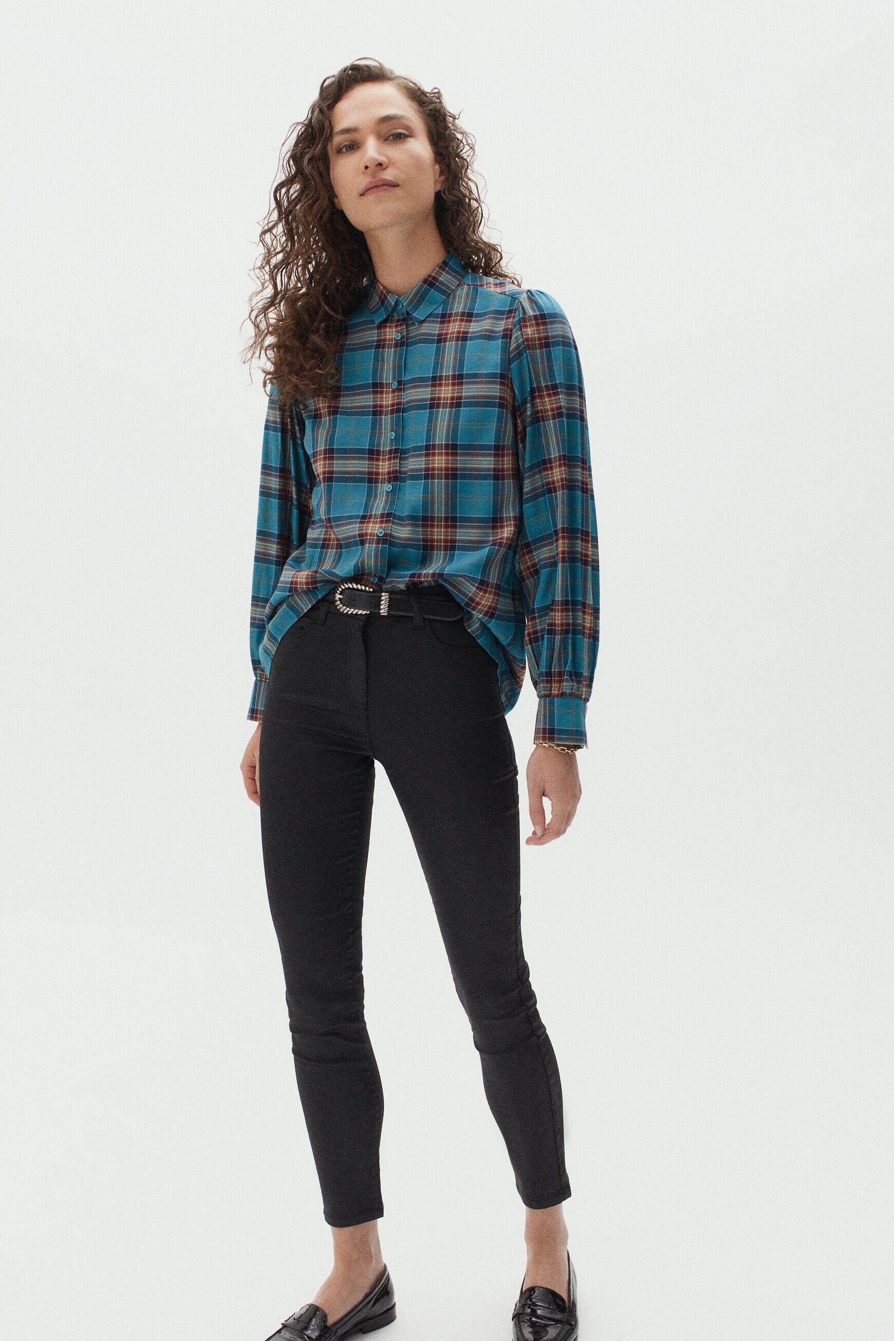 pantalon tony effet enduit noir femme