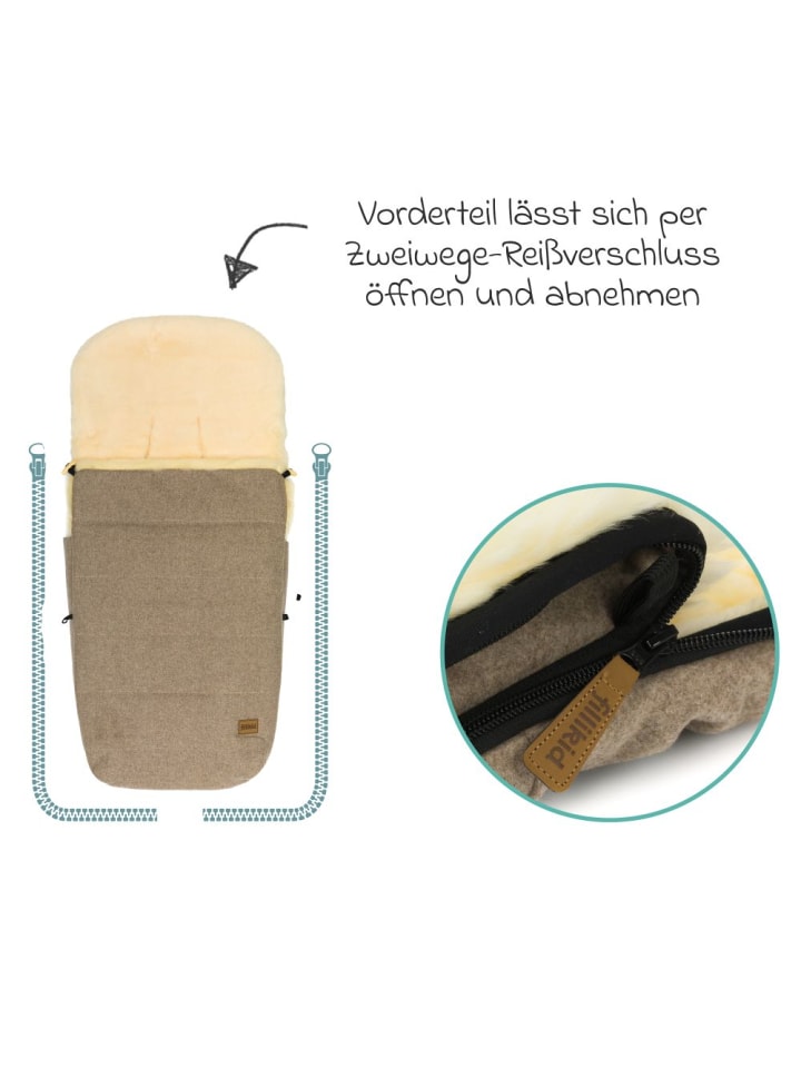 fillikid Lammwoll-Fußsack Makalu Wool für Buggy, Sport- in braun günstig kaufen onesize