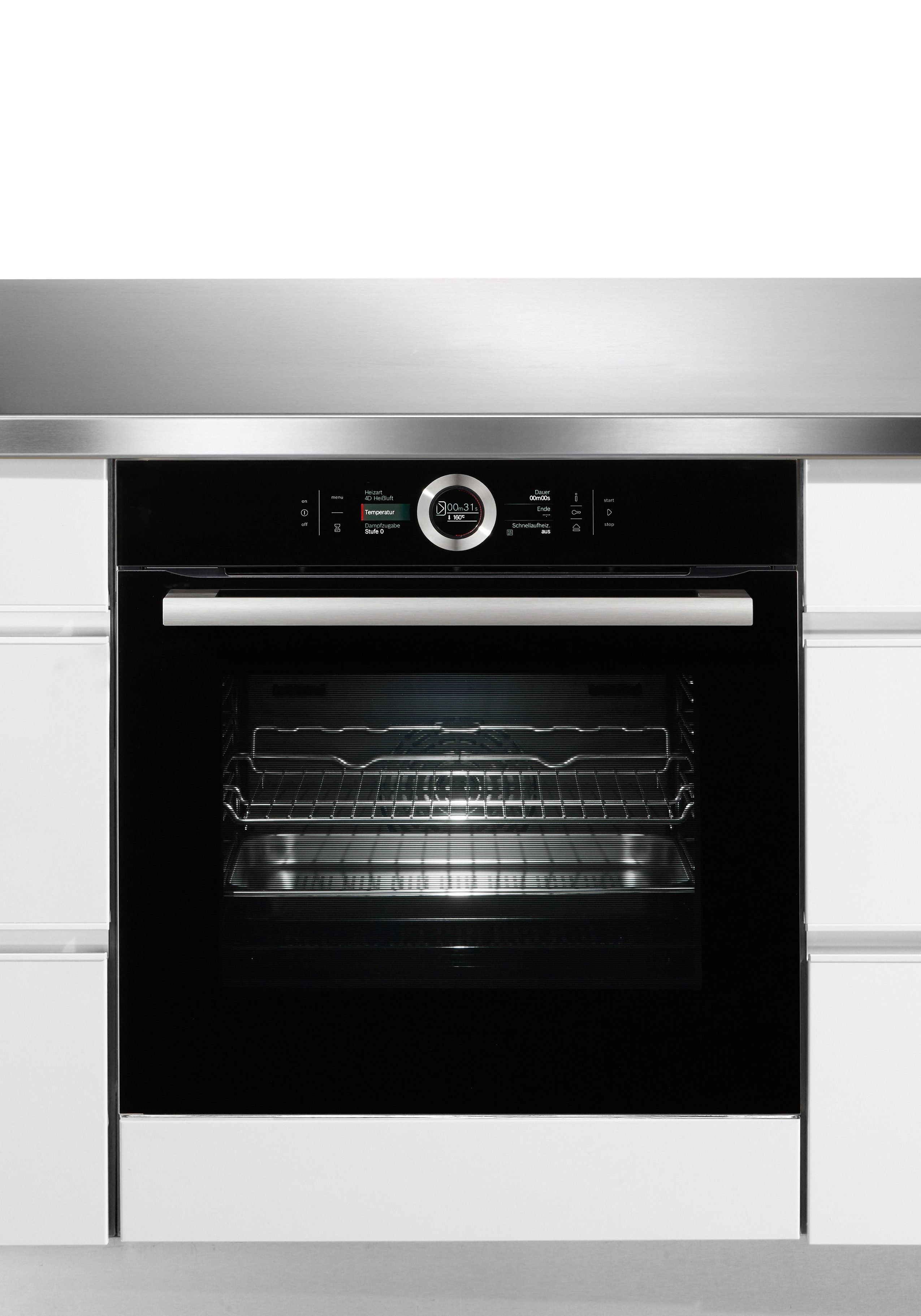 BOSCH Dampfbackofen Serie 8 HSG636B, mit Teleskopauszug nachrüstbar, ecoClean Direct, mit Auftaufunktion