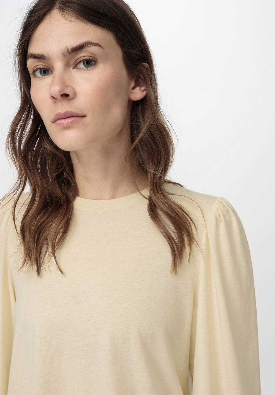 Jersey-Bluse aus Bio-Baumwolle mit Bio-Merinowolle