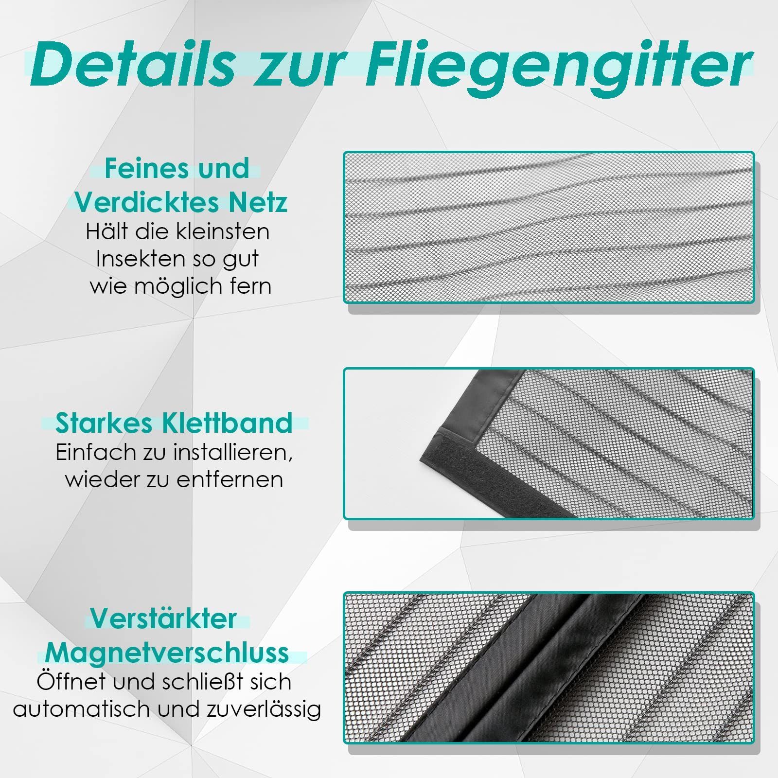 YOOdy~ Insektenschutz-Tür Fliegengitter Tür Weiches Garn Magnet Insektenschutz ohne Bohren