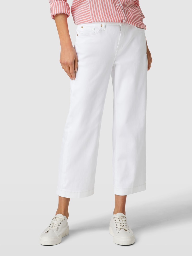 Straight Fit Jeans mit 5-Pocket-Design Modell 'Rich Culotte' in weiß
