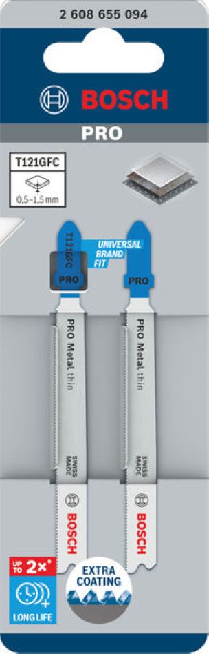 Lamă de ferăstrău vertical Bosch Blue Accessories 2608655094 PRO Metal thin T121GFC 92 mm 2 bucăți