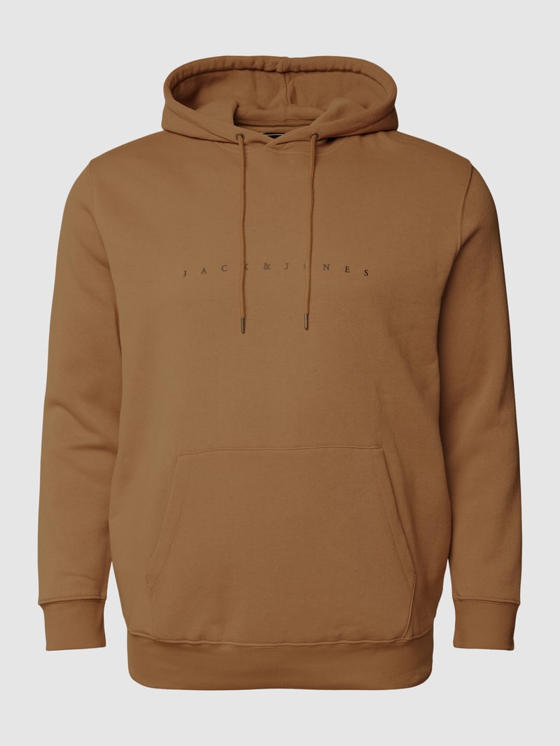 PLUS SIZE Hoodie mit Kapuze Modell 'STAR' in cognac