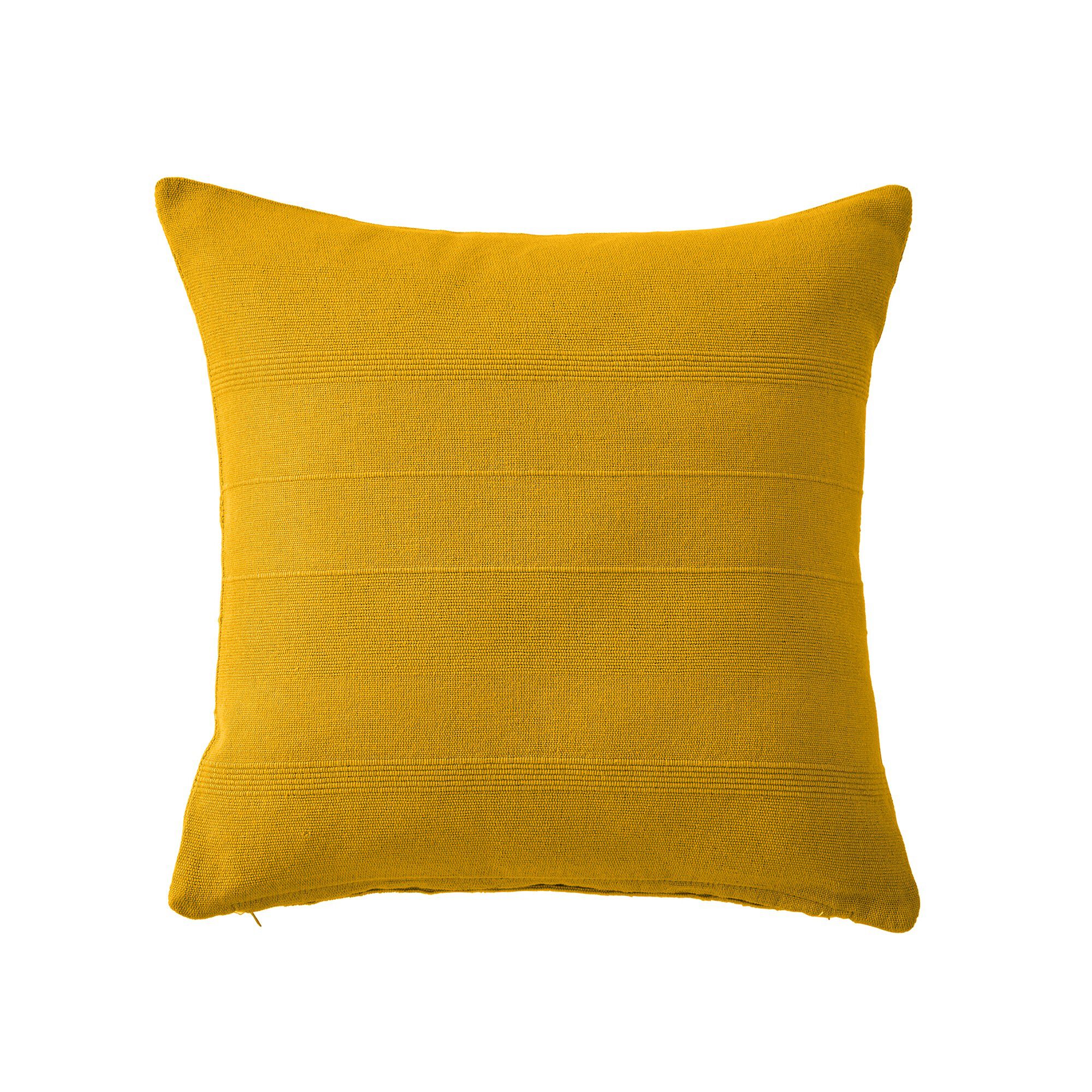 Housse coussin unie coton tissage artisanal