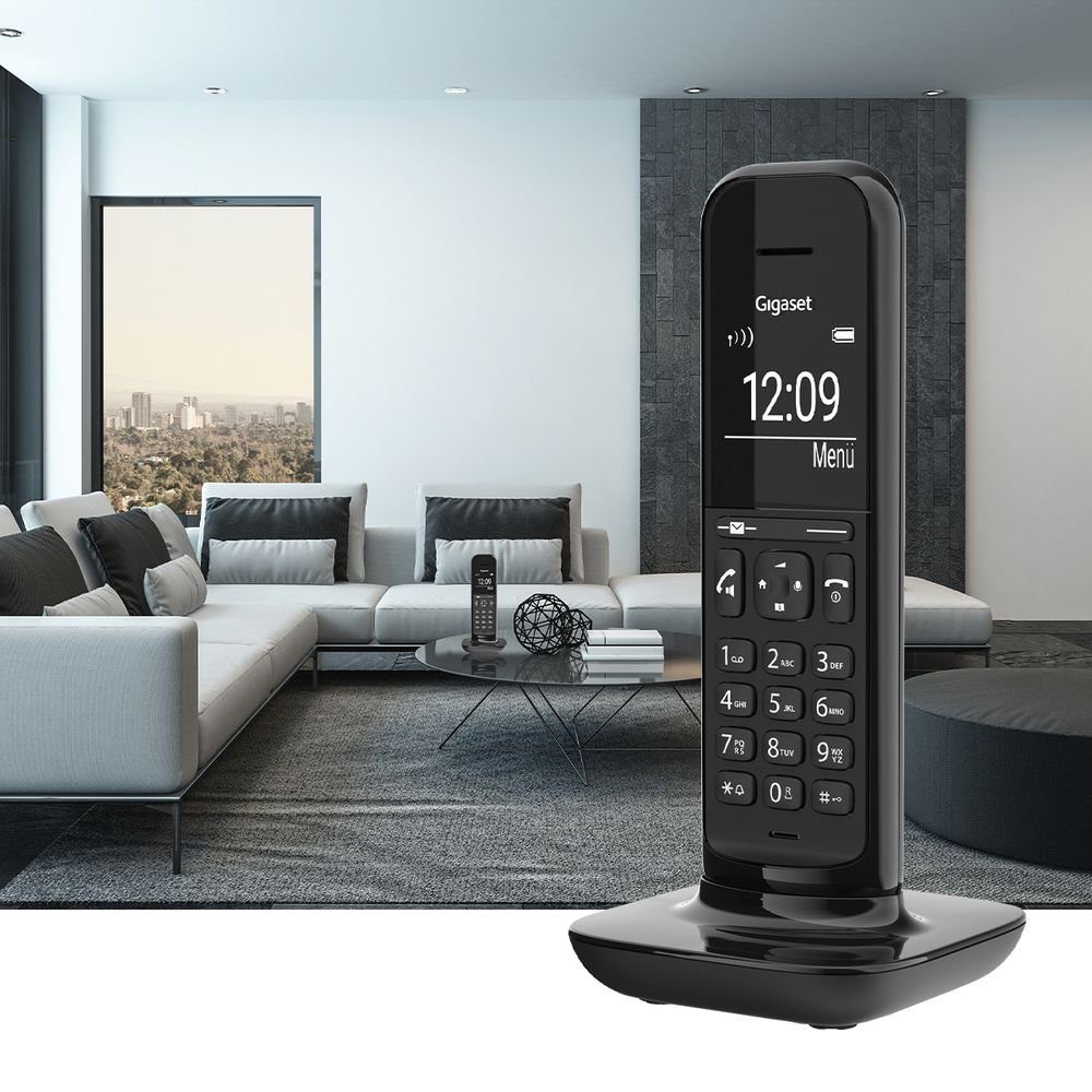Gigaset Schnurloses Design-Telefon mit großem Display und Freisprechfunktion Schnurloses DECT-Telefon
